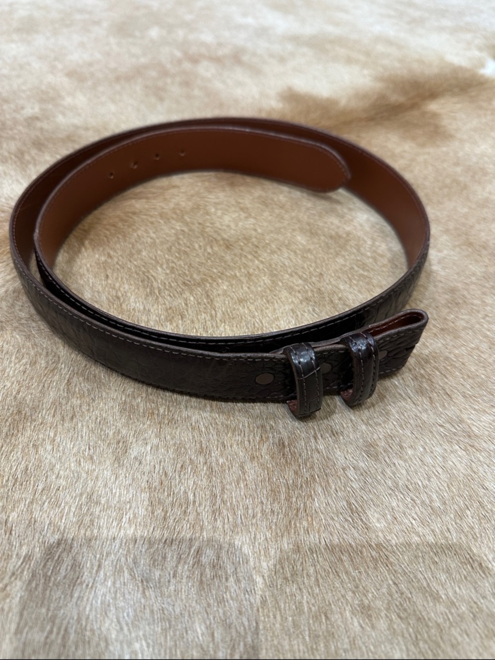 Maida’s Mens Belt Brown Genuine Alligator Made in Houston, Texas
